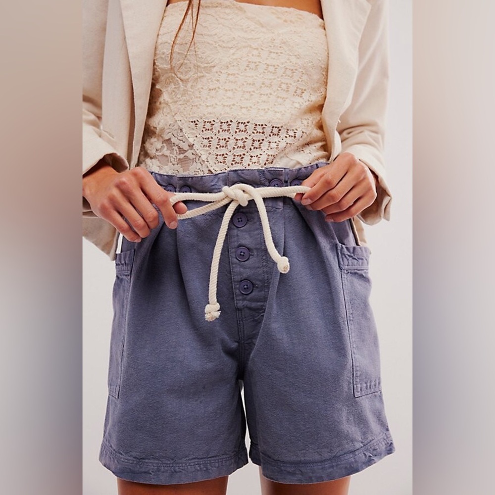 New Free People Blue Coney Beach Moxie Shorts sz S/Small